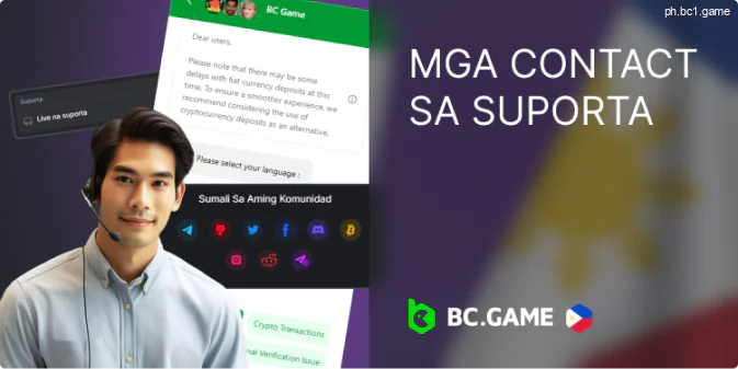 Paraan ng pakikipag-ugnayan sa BC Game