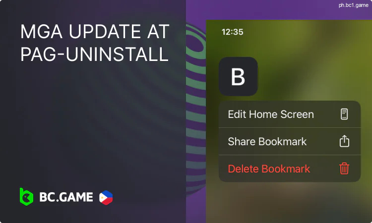 Paano i-update o i-uninstall ang BC.Game application