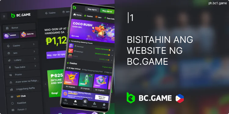 Bisitahin ang website ng BC.Game